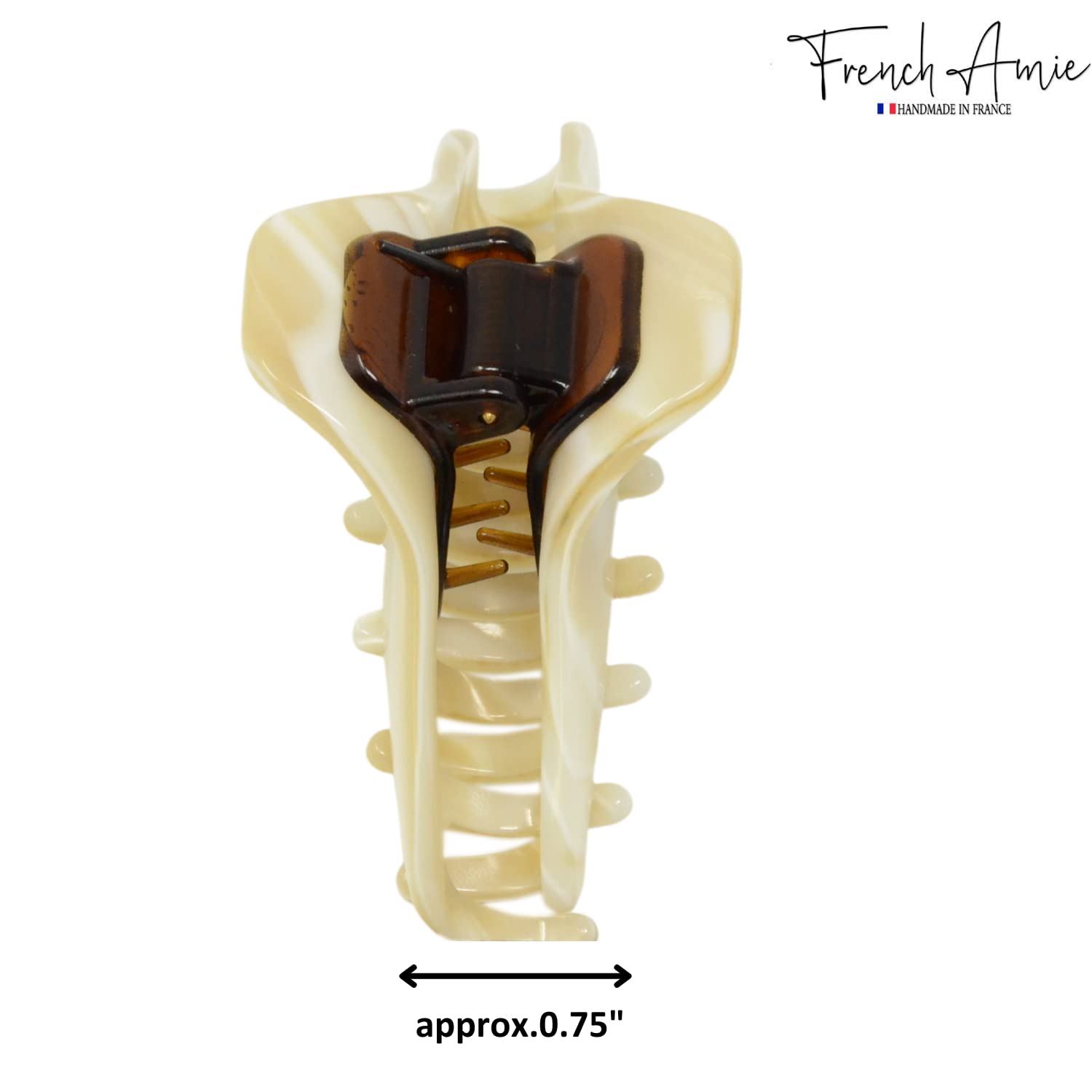 French Amie Director Thin and Narrow Small Handmade Cellulose Hair Claw for Women