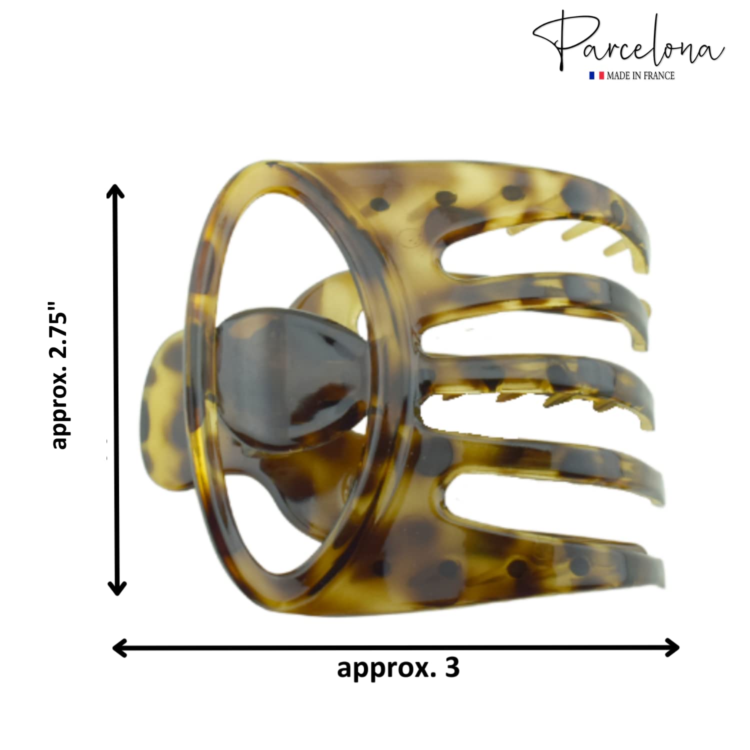 Parcelona French Curvy Oval Paw Medium Cellulose Hair Claw for Women and girls