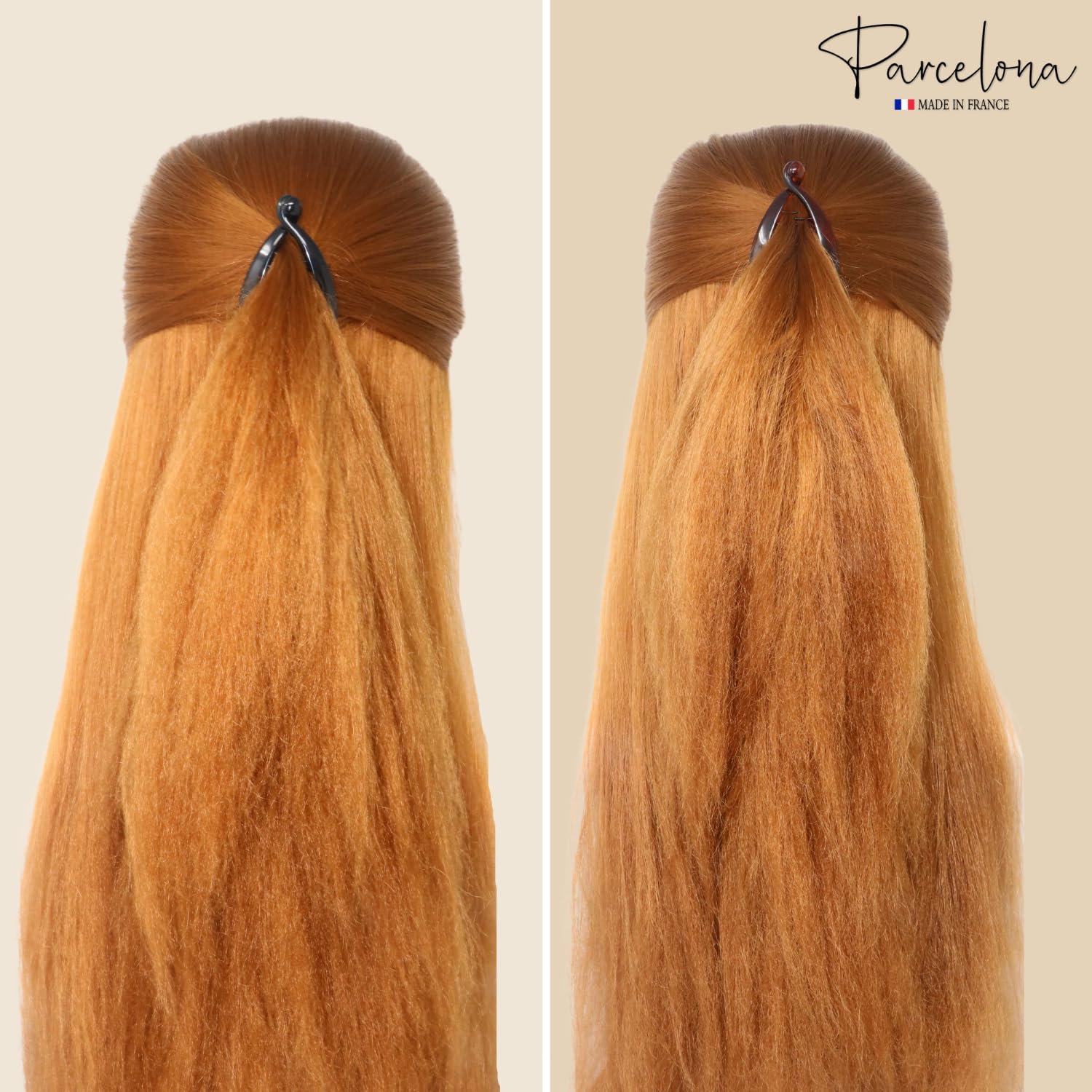 Parcelona French Effortless Mini Small Cellulose Banana Hair Clips(2 Pcs)