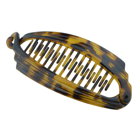 Parcelona French Broad Rectangle Savana Ponytail Interlocking Banana Hair Clip