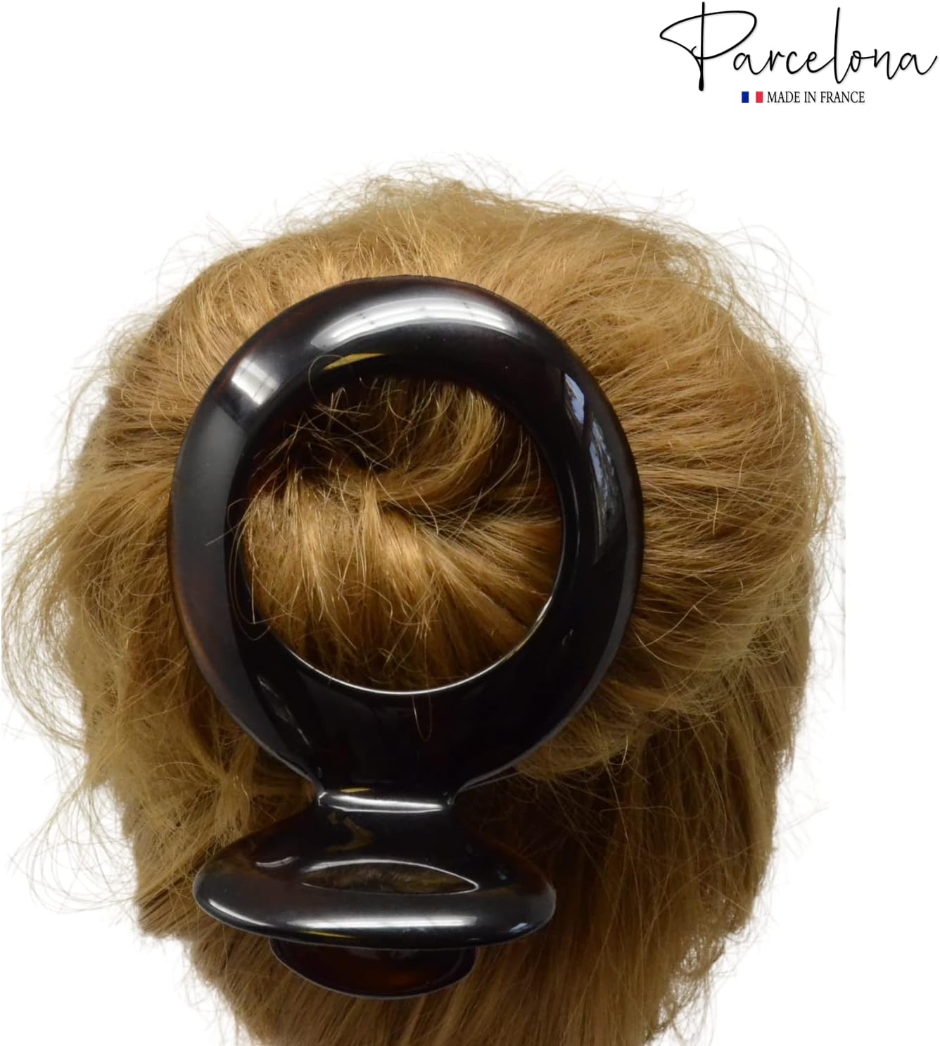 Parcelona French Large Round Shell Hair Side Slider Secure Grip Hinge Claw Clip