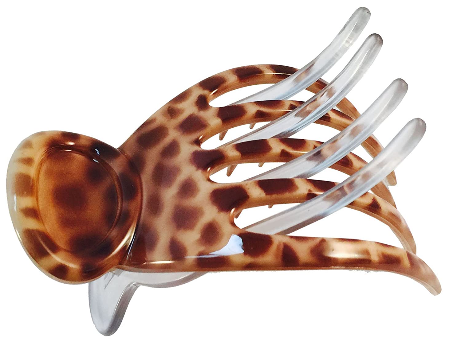 Parcelona French Basic Curved Paw Medium Cellulose Yoga Hair Claw for Women