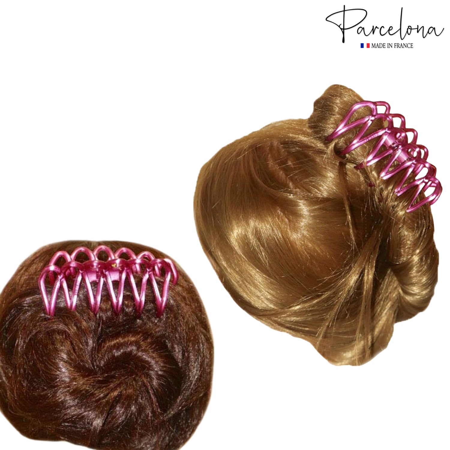 Parcelona French Dentelle Rose Pink Medium Cellulose Jaw Hair Claw for Women