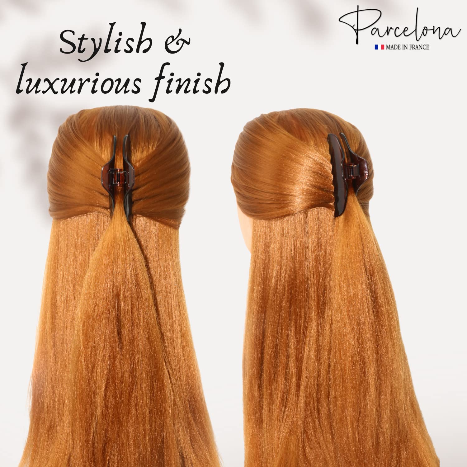 Parcelona French Boss Thin 3 1/2" Medium Cellulose Jaw Hair Claw for Women