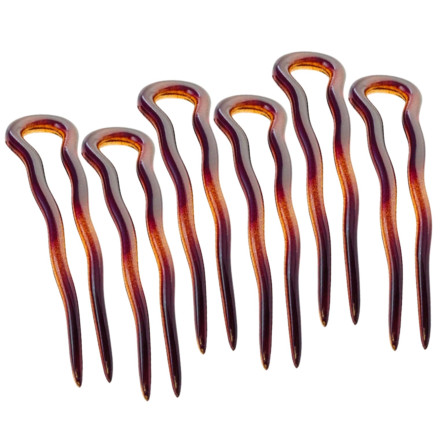 Parcelona French Mystic Large Cellulose Hair Pins for Women & Girls(6Pcs)
