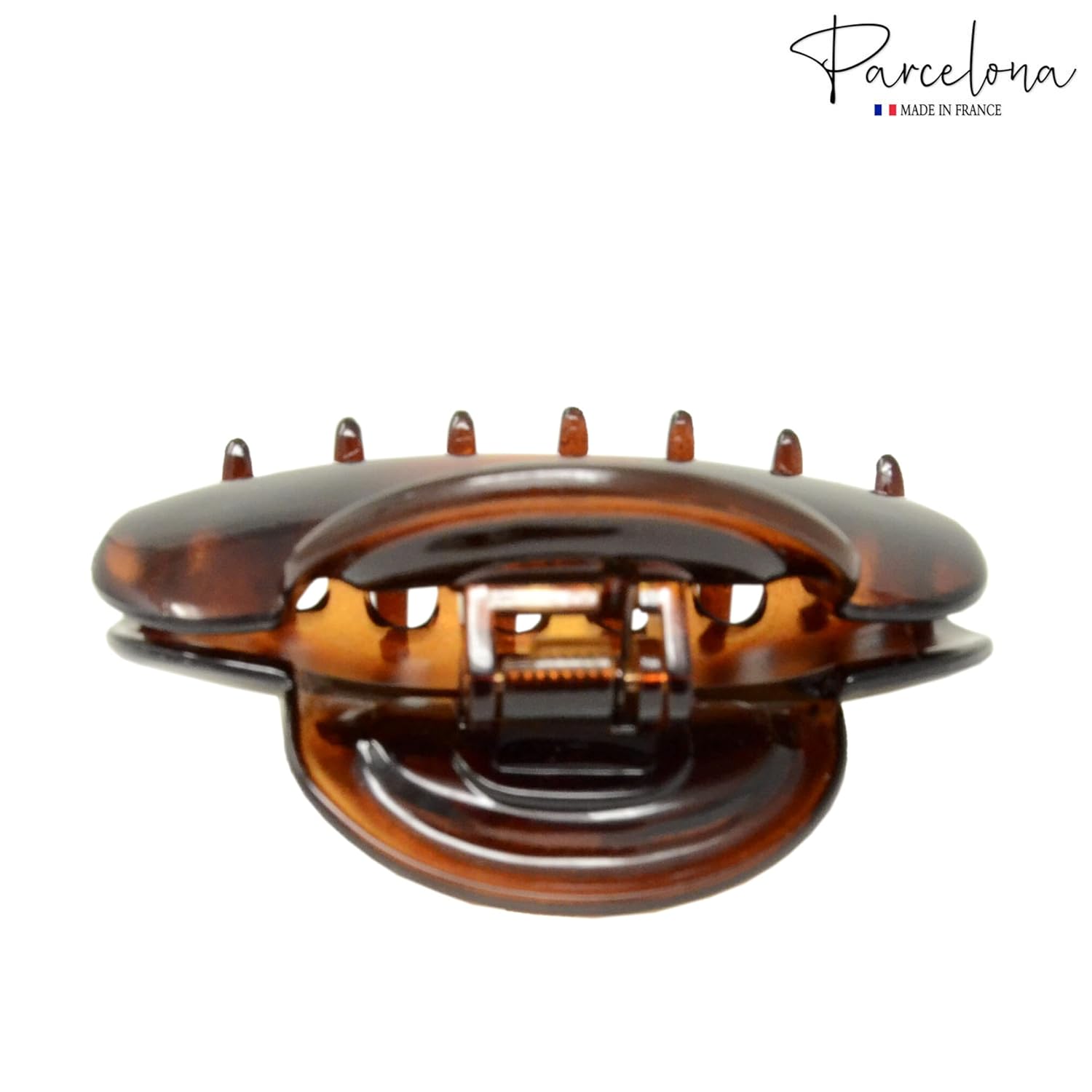 Parcelona French Bouton Medium Shell Cellulose Jaw Hair Claw for Women and Girls