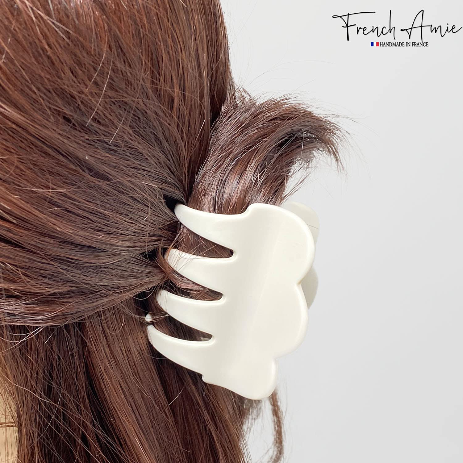 French Amie Crown Wave Small 2.5” Cellulose Handmade Interlocking Hair Claw