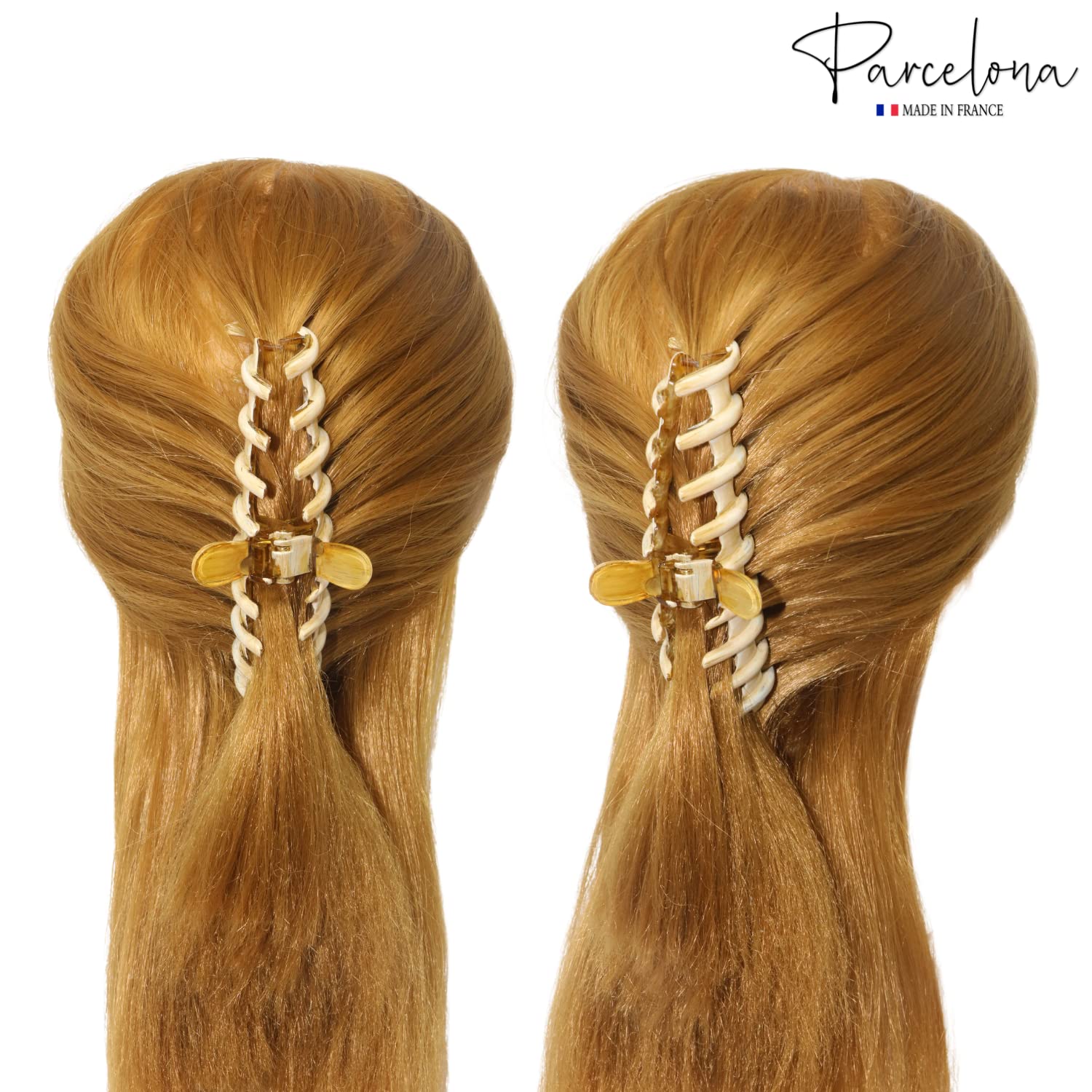 Parcelona French Rake Large Cellulose Acetate Jaw Hair Claw for Women and girls