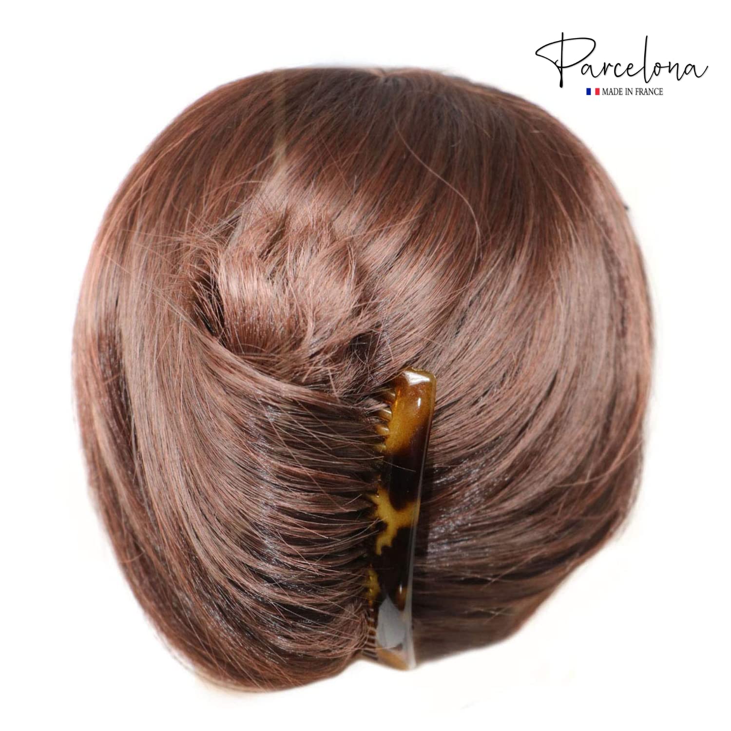 Parcelona French Glossy Large Cellulose Updo 23 Teeth Hair Side Combs(2 Pcs)