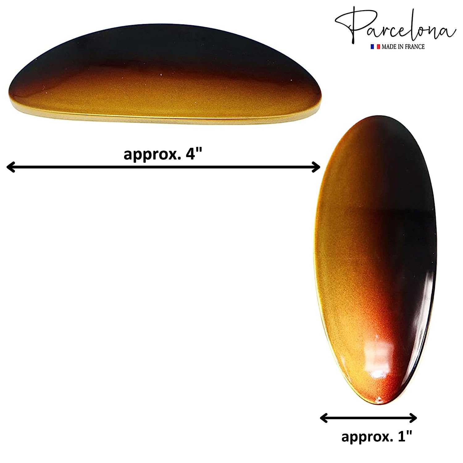 Parcelona French Oval Large 4" Cellulose Automatic Hair Barrette for Women
