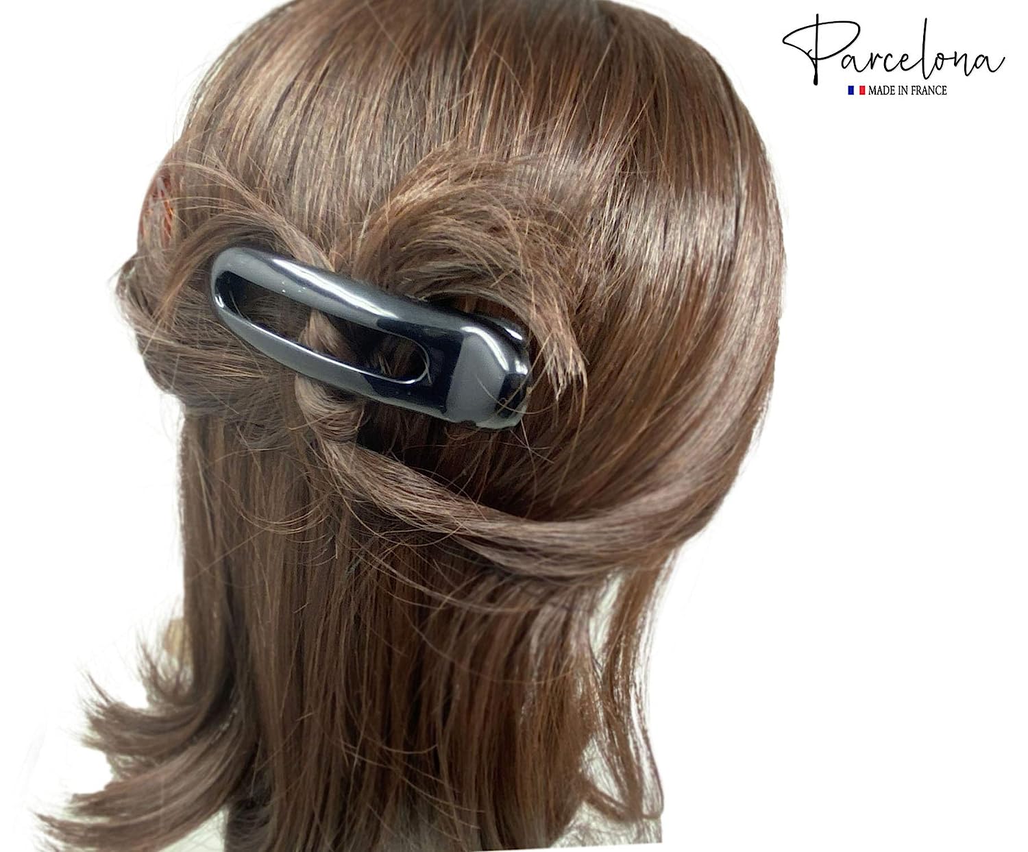 Parcelona French Oval Slider Small 3" Cellulose Side Hair Claw Clips(2 Pcs)