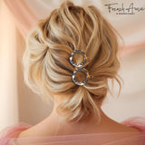 French Amie Mini Circle 1 ¼” Hair Clip - Snap Tige Boule Women Barrette Set Of 2