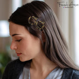 French Amie Mini Circle 1 ¼” Hair Clip - Snap Tige Boule Women Barrette Set Of 2