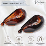 Parcelona French Fat Fish Large Shell Celluloid Banana Hair Claw Clips(2 Pcs)