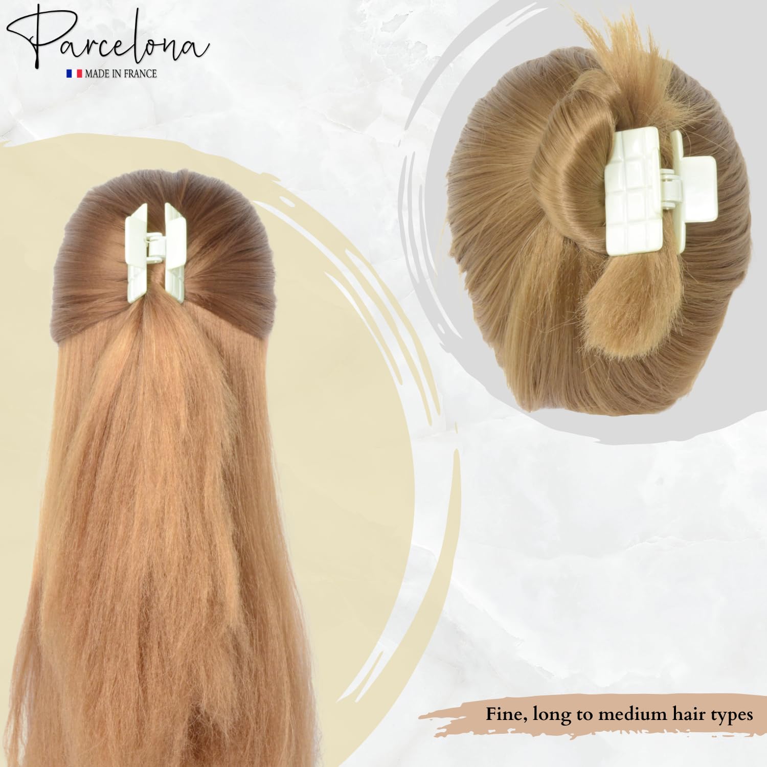 Parcelona French Checkered Small Cellulose Jaw Hair Claw Clamps for Women(2 Pcs)