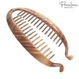 Parcelona French Large 5.5" Celluloid Ponytail Holder Banana Hair Clip for Women