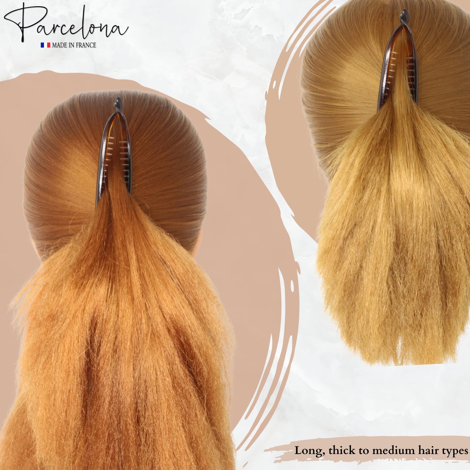 Parcelona French Large 5 1/2" Cellulose Banana Hair Clip for Women and Girls