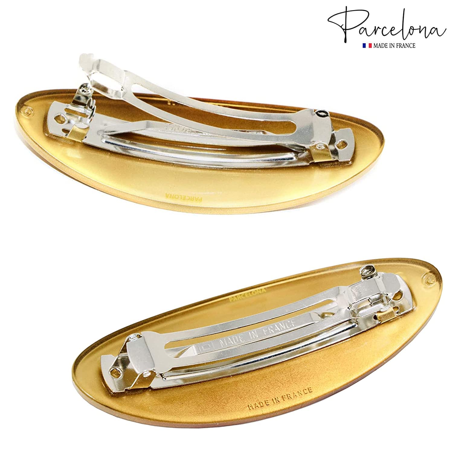 Parcelona French Oval Large 4" Cellulose Automatic Hair Barrette for Women