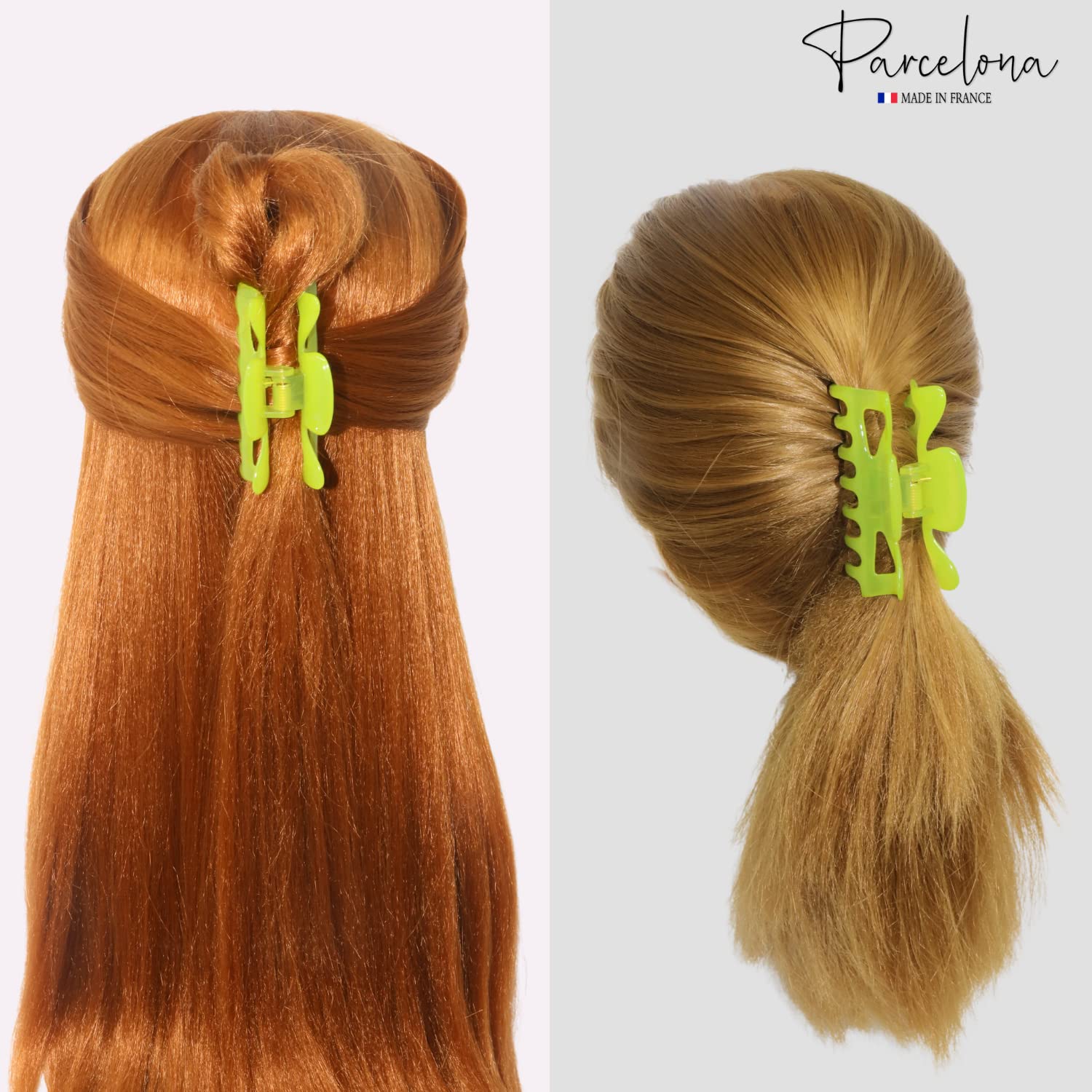 Parcelona French Classic 3" Medium Cellulose Covered Spring Hair Claw Clip