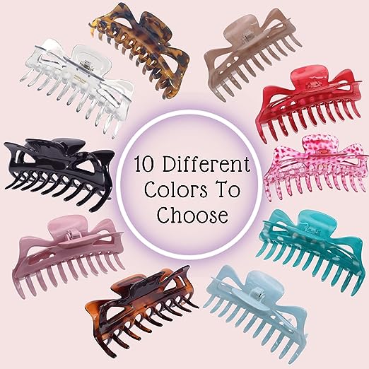 Parcelona French Classic Jumbo Large 5 1/2" Cellulose Hair Claw Clip for Women