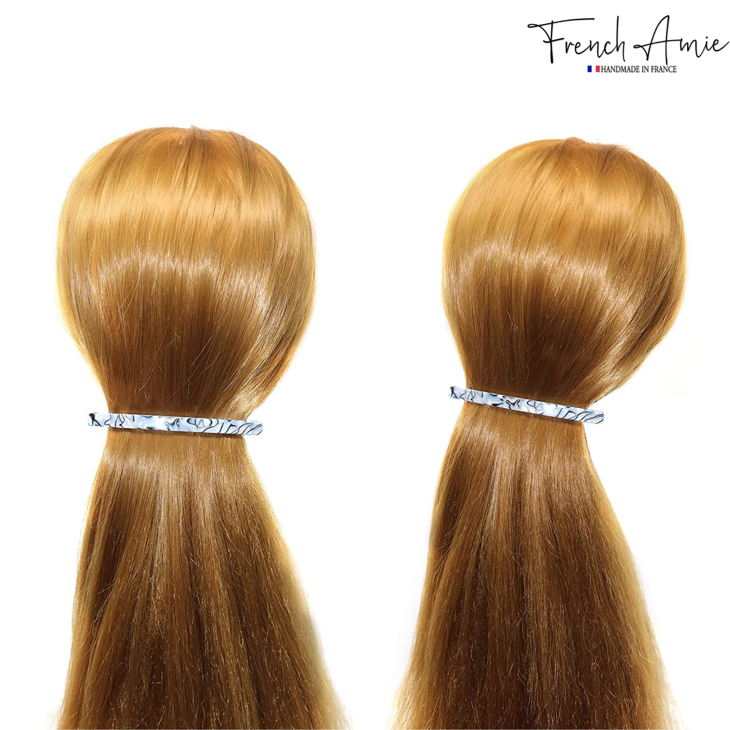 French Amie Long And Thin Large 4” Cellulose Handmade Hair Clip Barrette