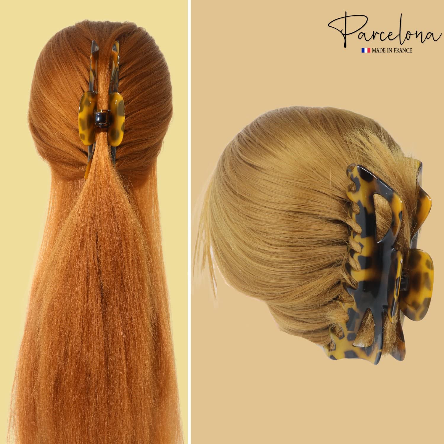 Parcelona French Classic Jumbo Large 5 1/2" Cellulose Hair Claw Clip for Women