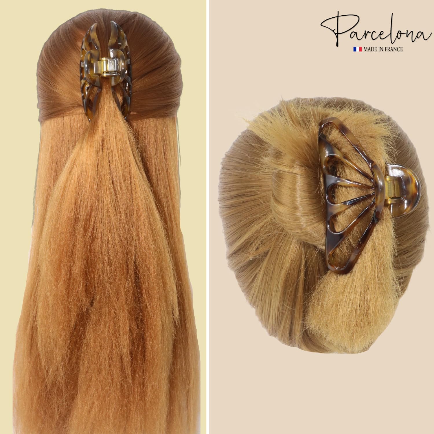 Parcelona French Rain Drop 4" Large Cellulose Jaw Hair Claw for Women