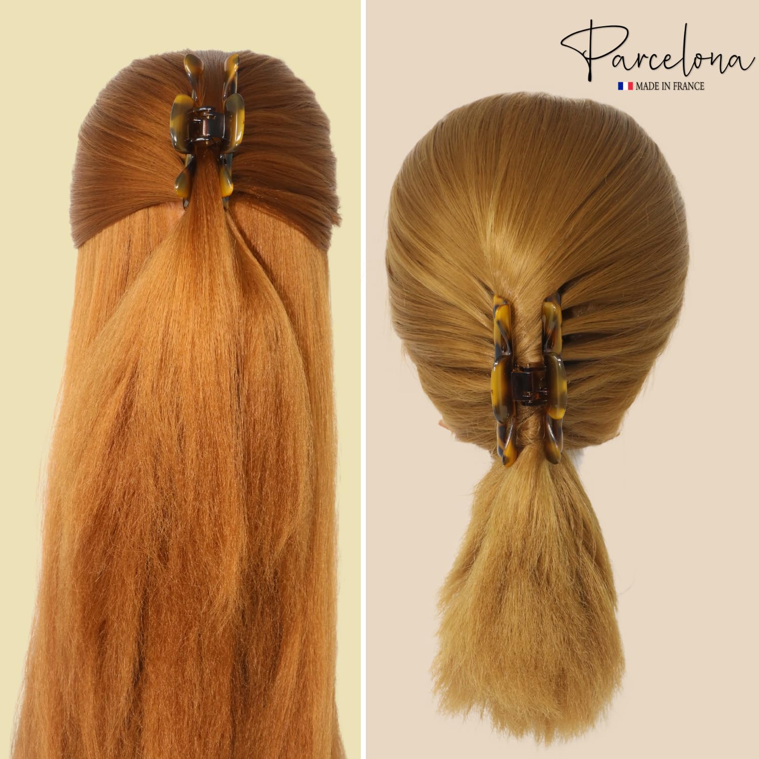 Parcelona French Classic 3" Medium Cellulose Covered Spring Hair Claw Clip