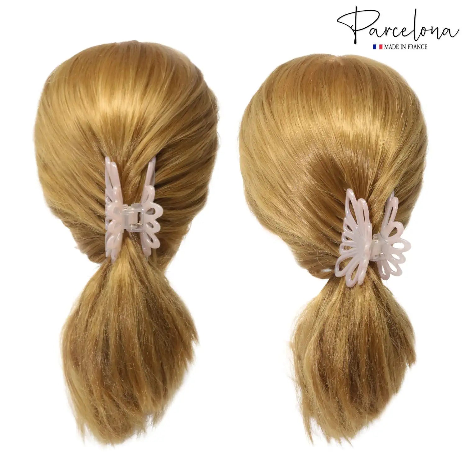Parcelona French Plume Medium 3" Cellulose Acetate Hair Claw for Women and Girls