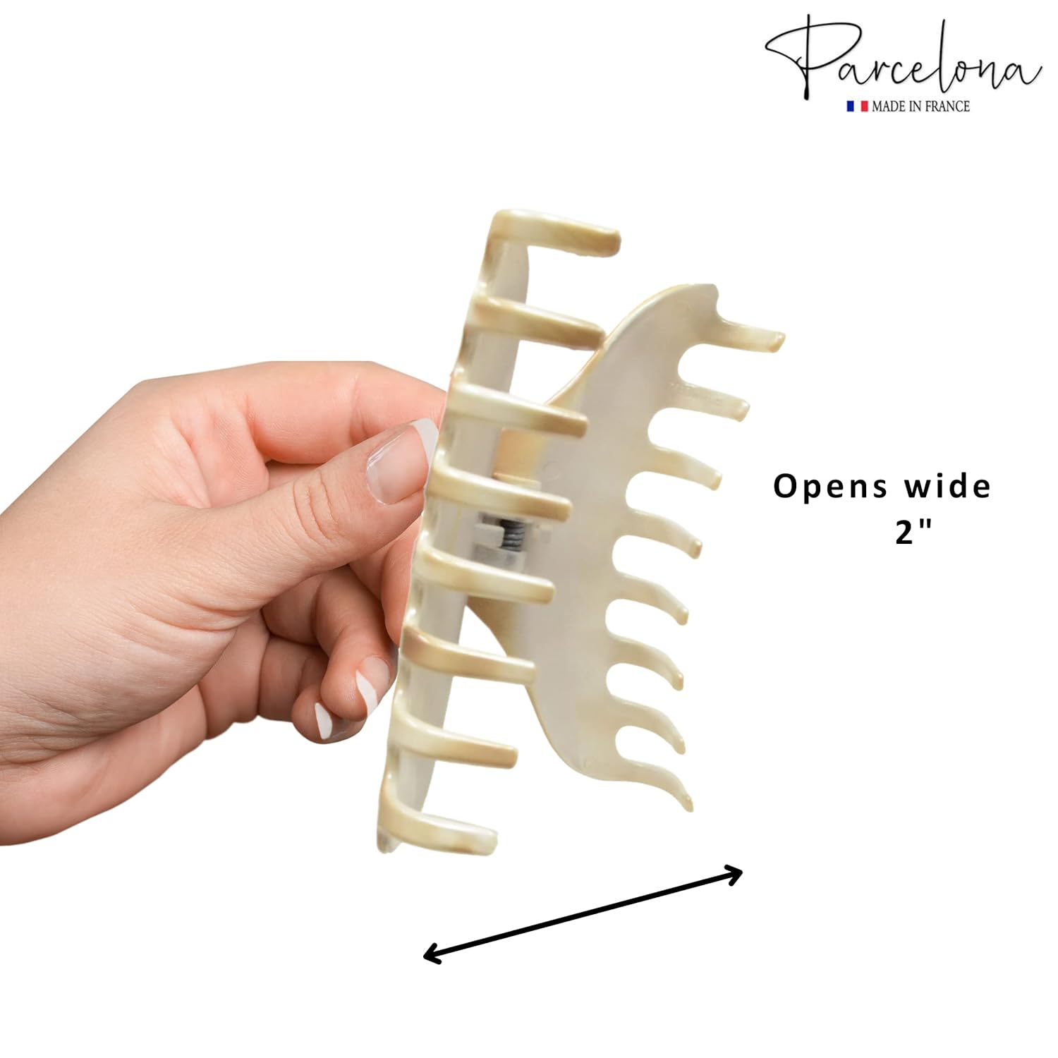 Parcelona French Boss Thin 3 1/2" Medium Cellulose Jaw Hair Claw for Women