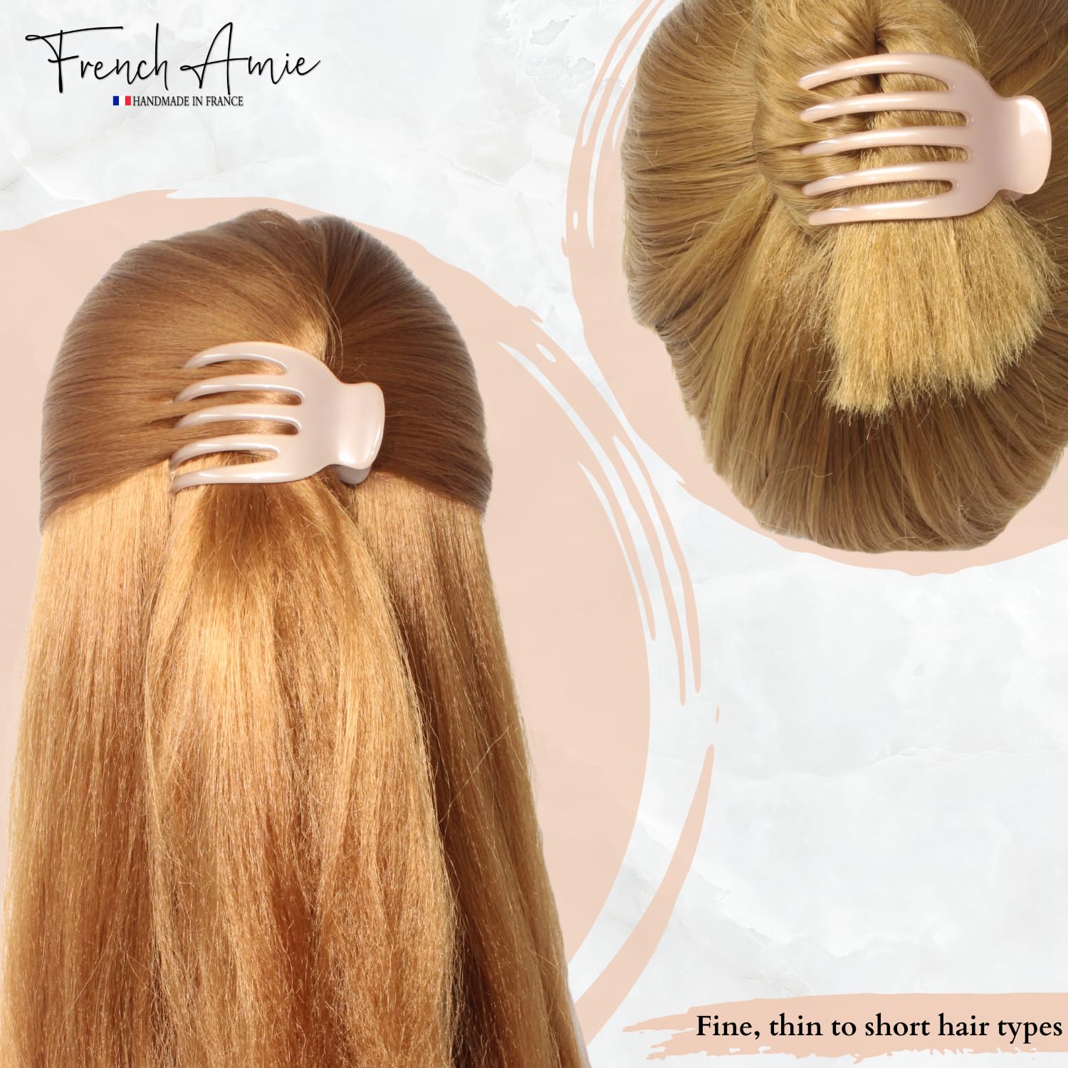 French Amie Bear Paw Small 2 ¾” Cellulose Handmade Yoga Jaw Hair Claw for Women