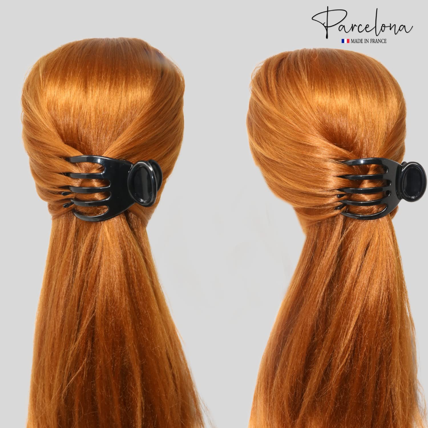 Parcelona French Basic Curved Paw Medium Cellulose Yoga Hair Claw for Women