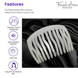 French Amie Fab 13 Teeth Medium Handmade Celluloid Side Hair Comb for Women