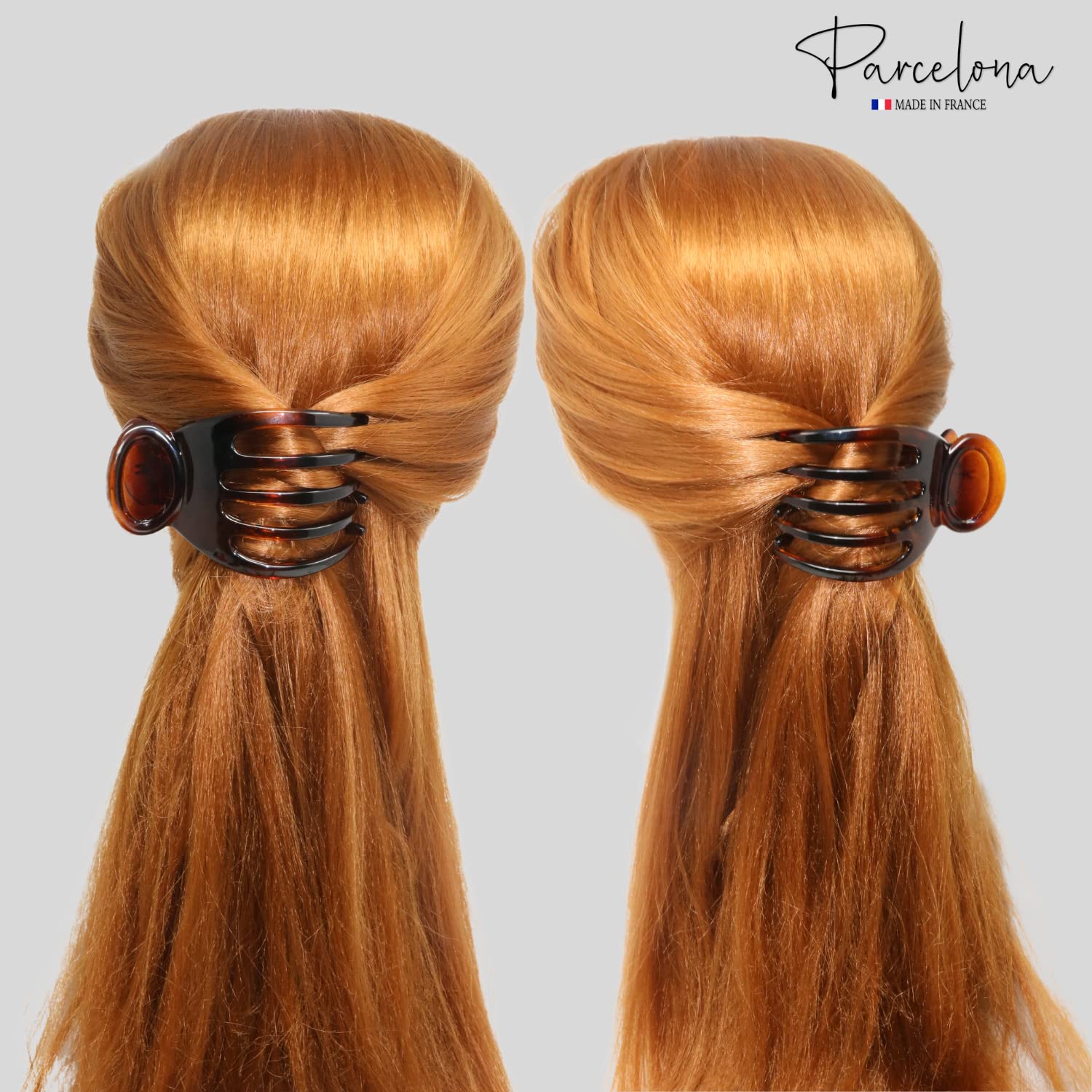 Parcelona French Basic Curved Paw Medium Cellulose Yoga Hair Claw for Women