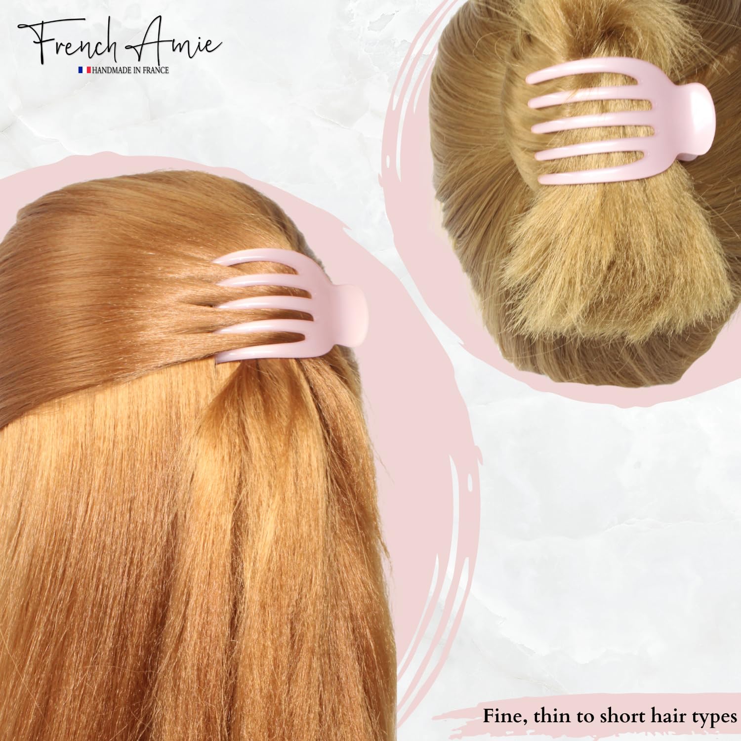 French Amie Bear Paw Small 2 ¾” Cellulose Handmade Yoga Jaw Hair Claw for Women