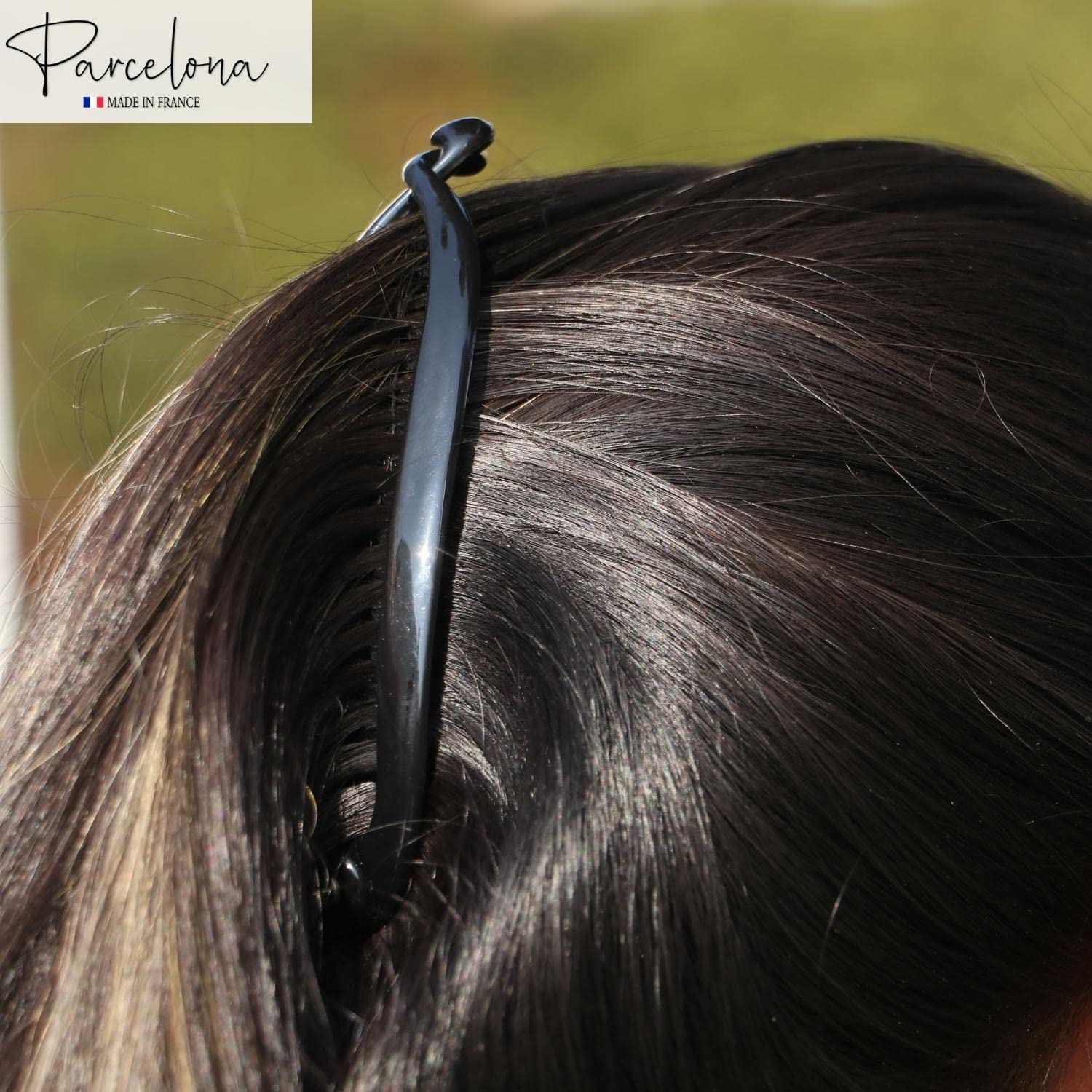 Parcelona French Elongated Shell Black Extra Large Ponytail Banana Hair Clip