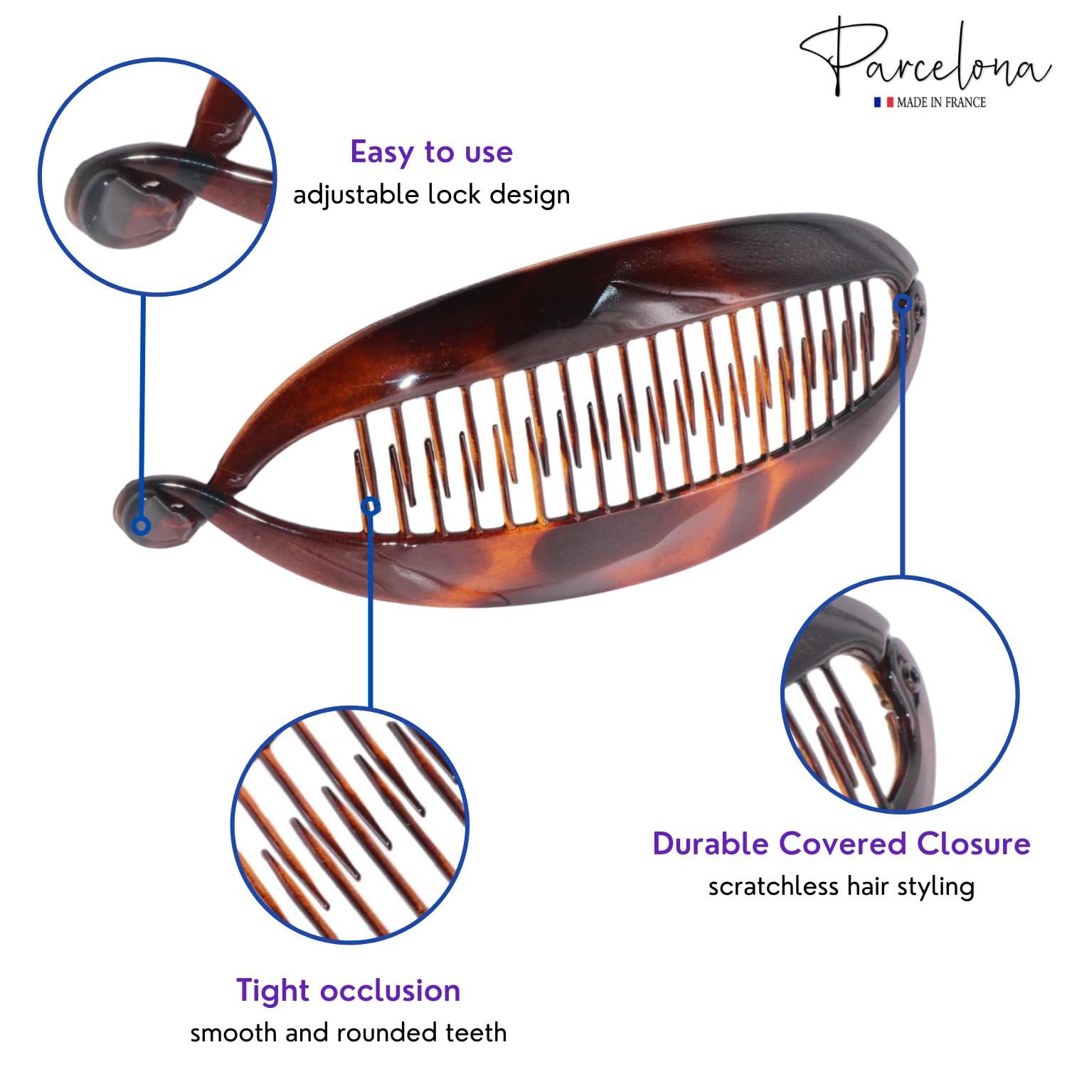 Parcelona French Effortless Mini Small Cellulose Banana Hair Clips(2 Pcs)