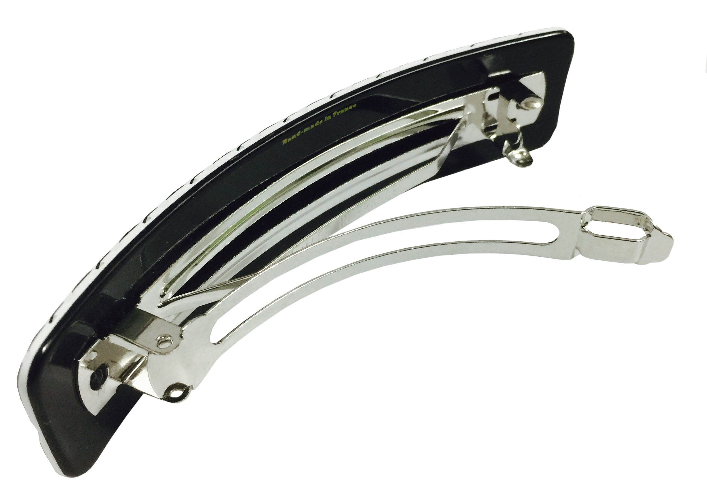 French Amie Long Rectangle Handmade Large Hair Barrette Clip for Women N Girls