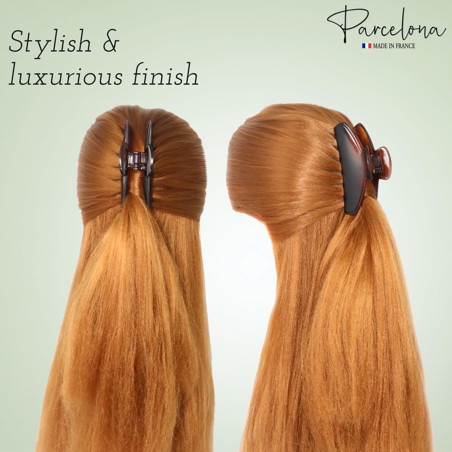 Parcelona French Basic Medium 3 1/2" Cellulose Tight Spring Hair Claw for Women