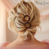 French Amie Mini Circle 1 ¼” Hair Clip - Snap Tige Boule Women Barrette Set Of 2