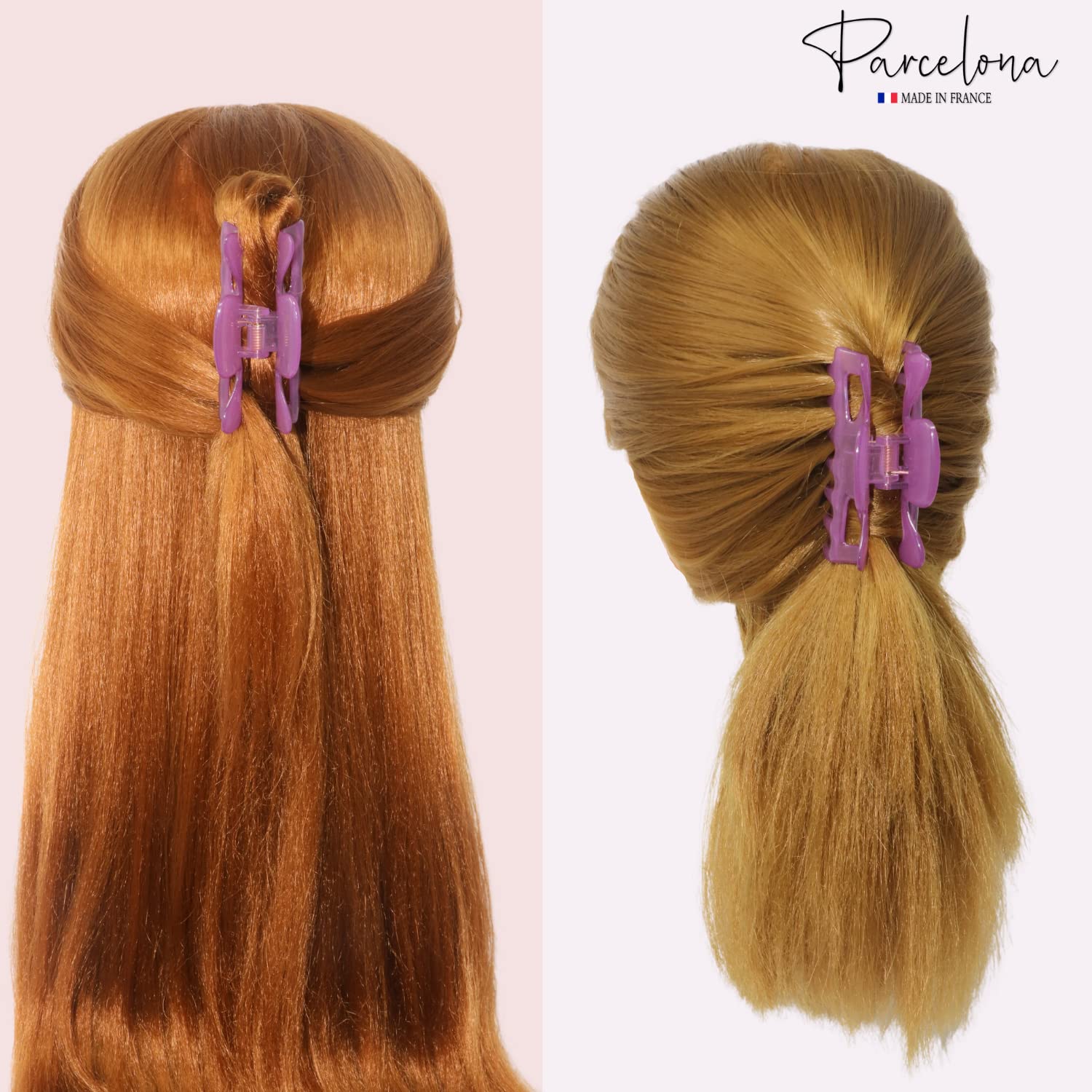 Parcelona French Classic 3" Medium Cellulose Covered Spring Hair Claw Clip