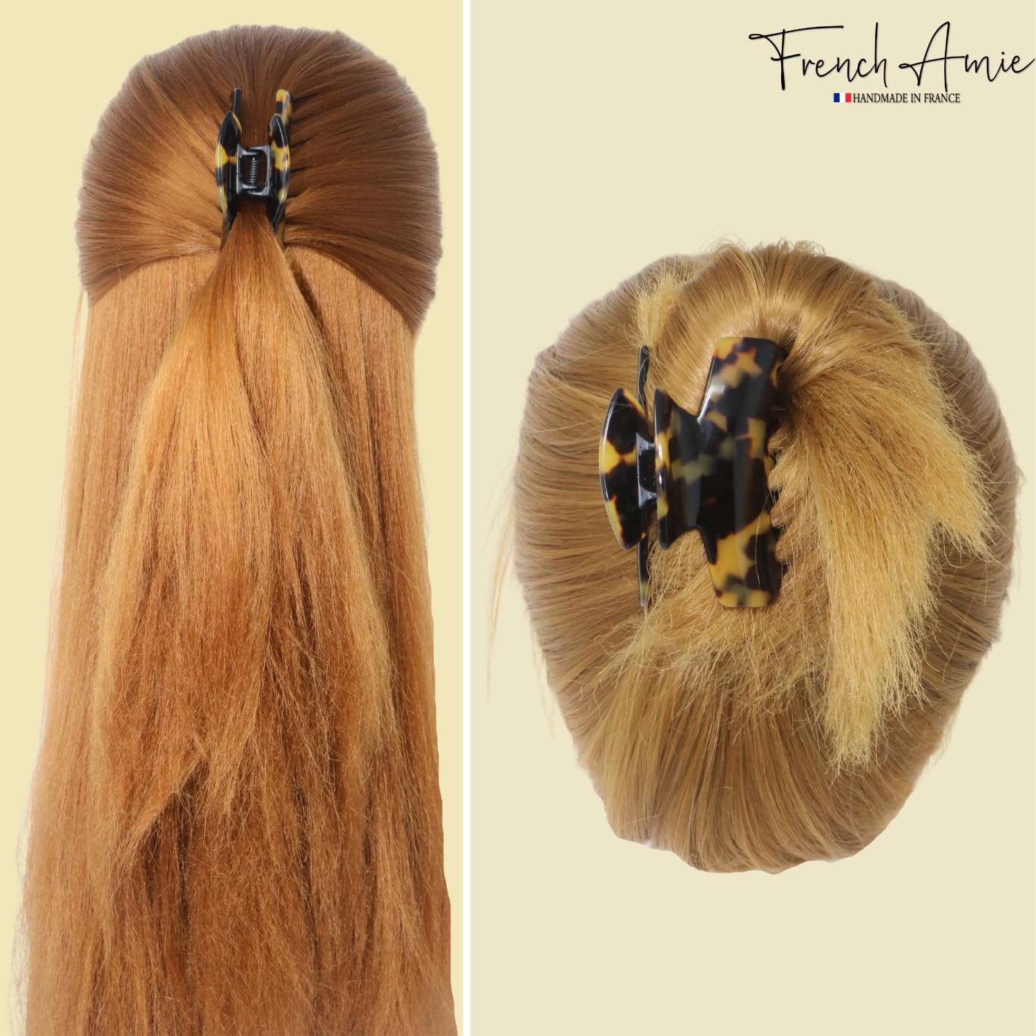 French Amie Chic Medium 2 1/4 Inch Handmade Cellulose Jaw Hair Claw