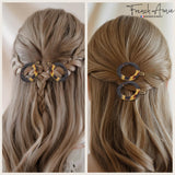 French Amie Mini Circle 1 ¼” Hair Clip - Snap Tige Boule Women Barrette Set Of 2