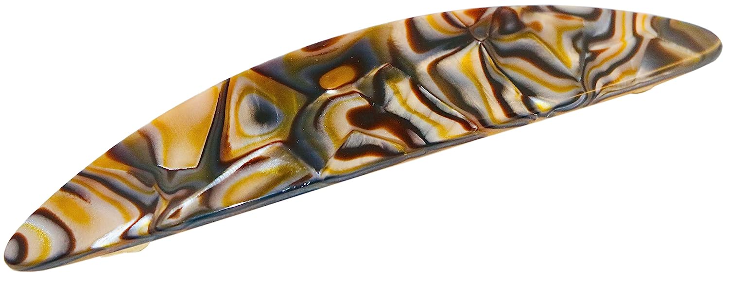 French Amie Large Oval Handmade Cellulose Hair Clip Barrette for Women