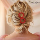 French Amie Mini Circle 1 ¼” Hair Clip - Snap Tige Boule Women Barrette Set Of 2