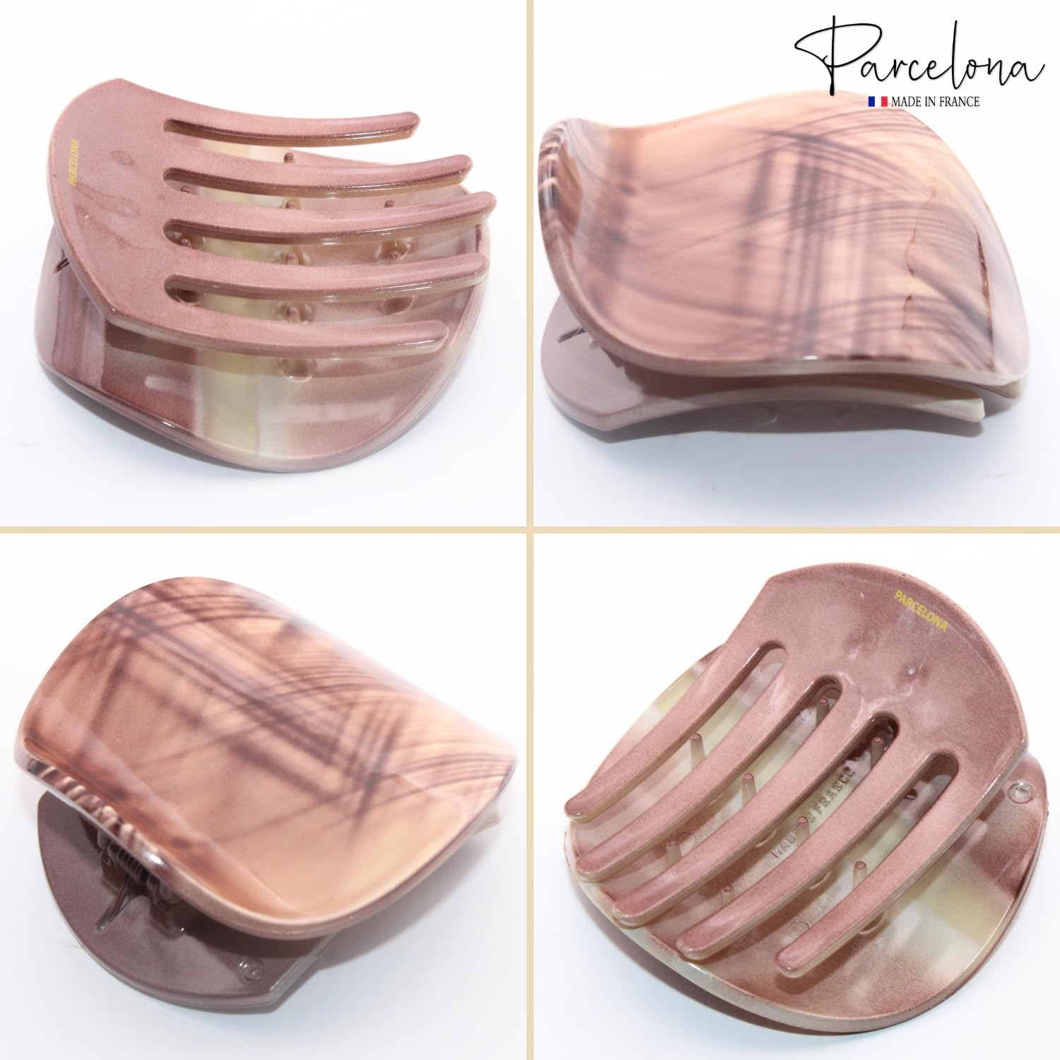 Parcelona French Onde Small 2 3/4" Cellulose Side Slide in Hair Claw for Women