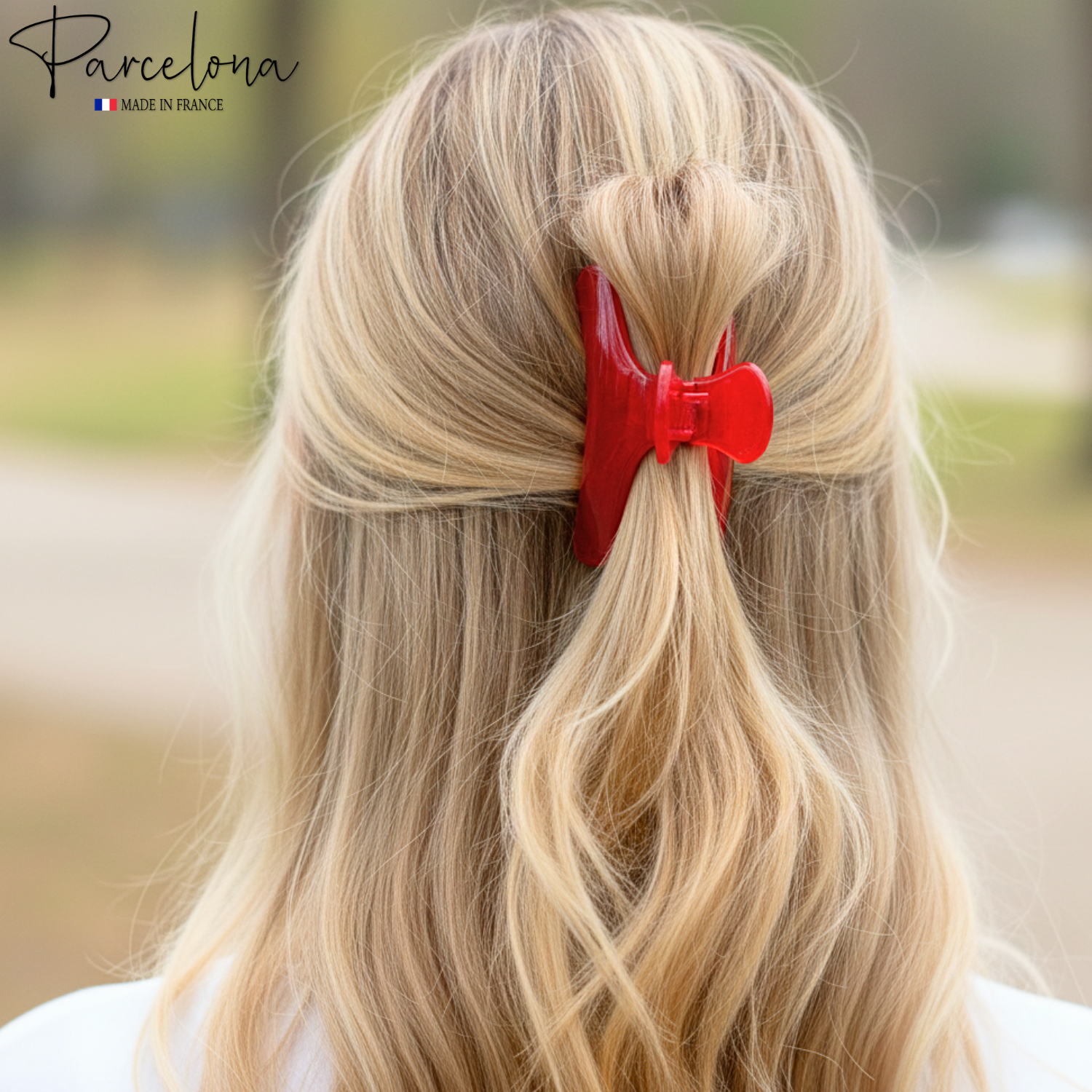 Parcelona French Flat Salon Style Medium 3 1/4" Cellulose Hair Claw for Women