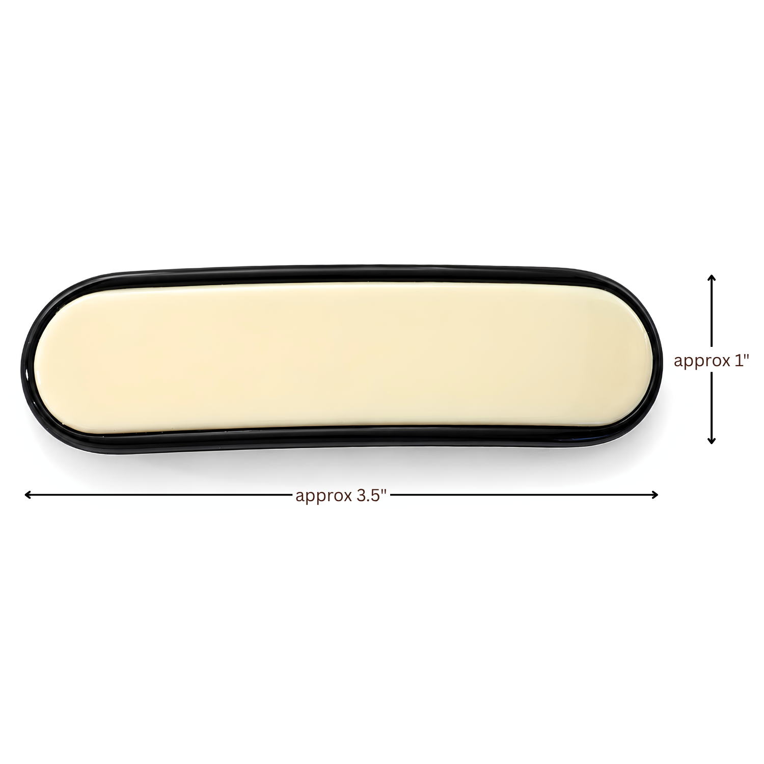 Parcelona French Medium Stylish Ivory Black Cellulose Shell Hair Clip Barrette