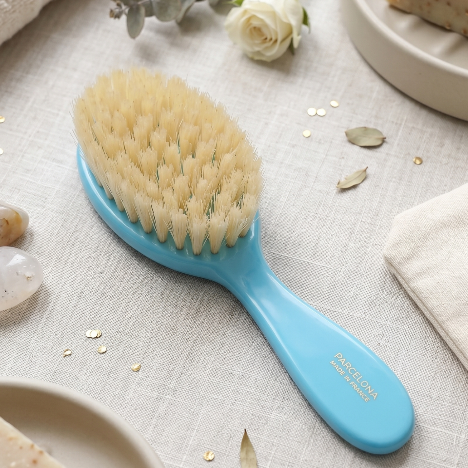 Parcelona French Grooming Combo 6” Cellulose Baby Brush and Comb for Toddlers