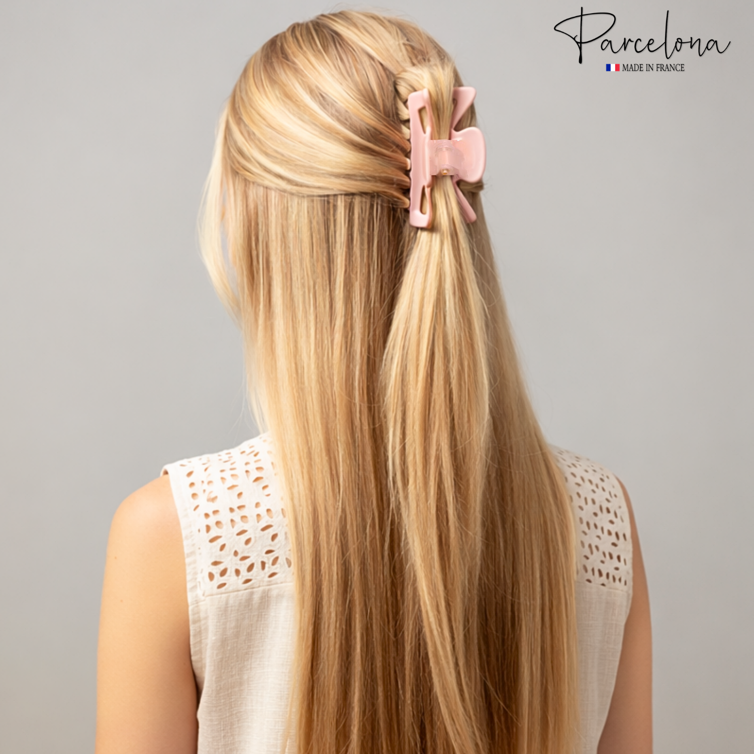 Parcelona French Classic 3" Medium Cellulose Covered Spring Hair Claw Clip
